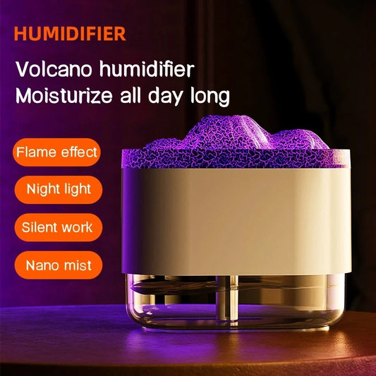 Mahy USB Volcano Air Humidifier 300ML Ultrasonic Mist Maker Fogger Household Ultrasonic Water Aroma Diffuser With Colorful Lamp