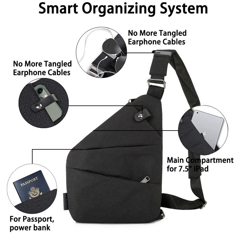Unisex Travel Companion: Lightweight Anti-Theft Crossbody Sling Bag - Versatile Shoulder Backpack for Hiking
